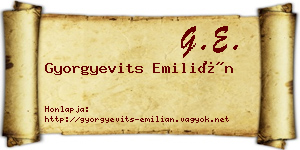 Gyorgyevits Emilián névjegykártya